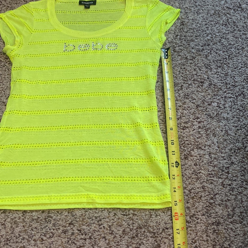 BEBE Sheer Rhinestone Top - Picture 5 of 7